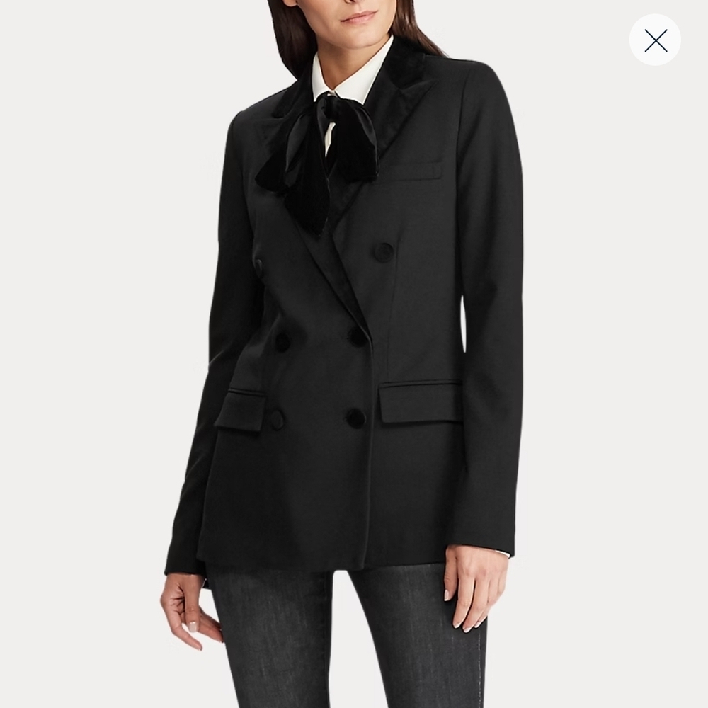 Lauren Ralph Lauren Black Velvet Trim Blazer